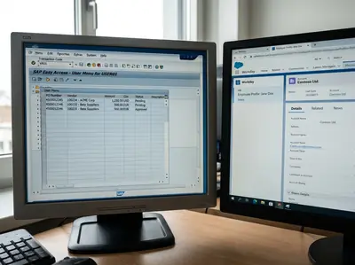 Legacy ERP and CRM applications running on office monitors